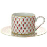 Чашка с блюдцем чайная форма Соло рисунок Сетка-блюз 220 мл ИФЗ